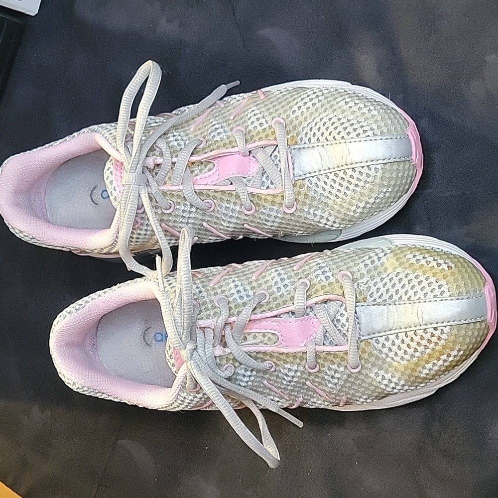 Aetrex Z593 Web Running Shoe Pink And Gray Size 6.5M Man Made Upper Sole